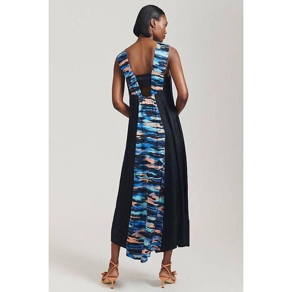 Anthropologie Maeve V-neck Abstract Maxi Dress Sleeveless Size 0 NWT - Picture 2 of 8